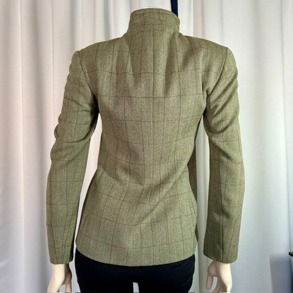 J. Crew Military green wool blend blazer jacket top pockets Size 2 - Picture 3 of 10
